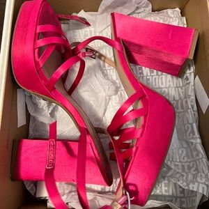 Steve Madden disco pink satin heels